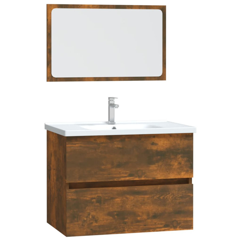 Adje Bathroom Cabinet, Smoked Oak