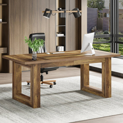 63-Inch Executive Desk, Modern Wood Office Desk