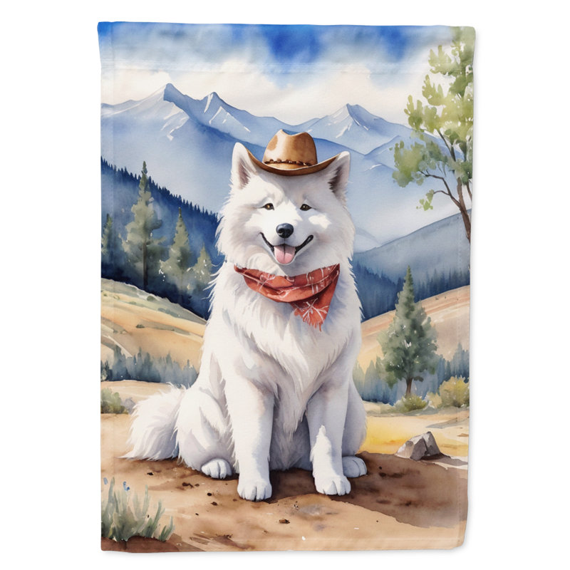 Cowboy Welcome Garden Flag, Samoyed