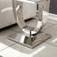 Table de bout avec base en forme d'anneau en acier inoxydable poli-1445664295-1445664294