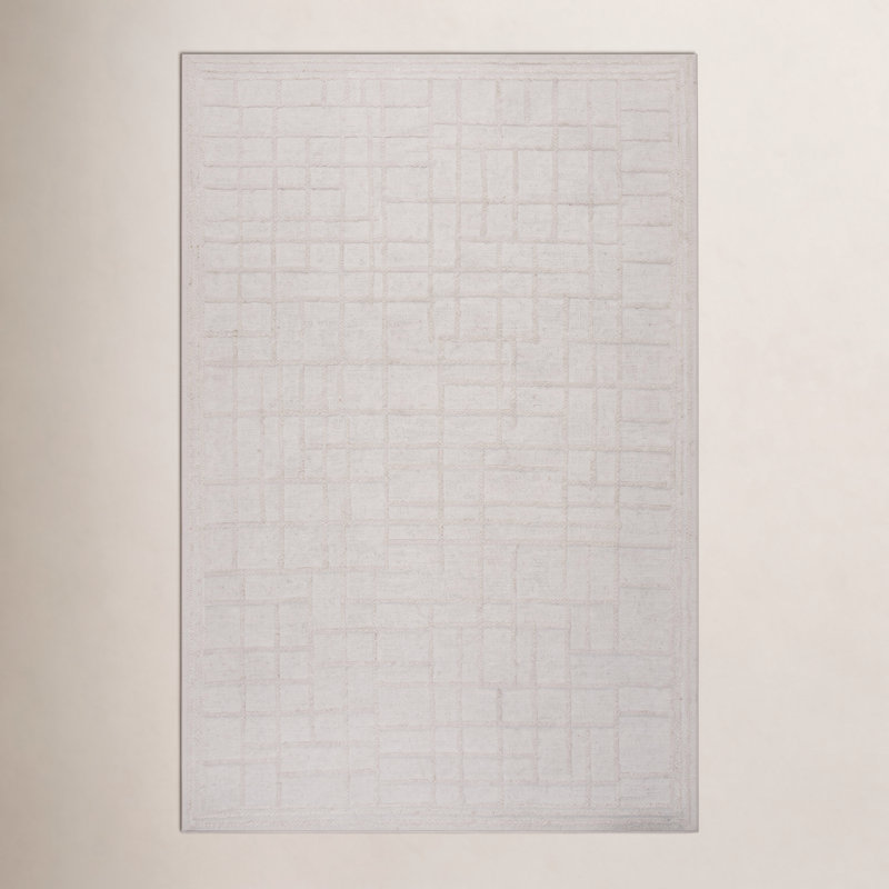 Tapis 100% laine touffeté à la main, Rectangle 8 pi 9 po x 11 pi 9 po