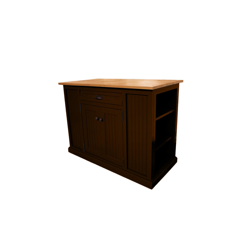 Assil Solid Wood Kitchen Island, Chocolate Mousse