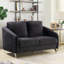 Causeuse moderne chic en velours noir Livia