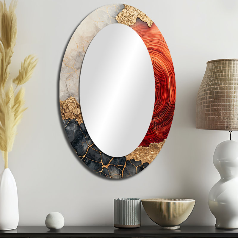 Miroir mural ovale en forêt Forest River, 36 po x 24 po