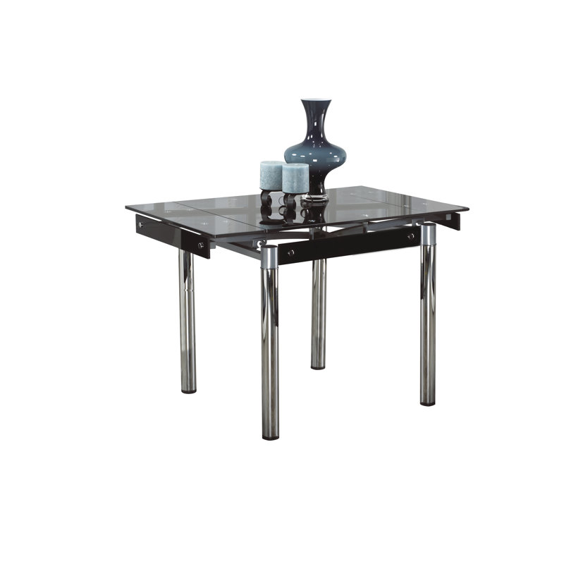 Denise Extendable Glass Top Metal Base Dining Table
