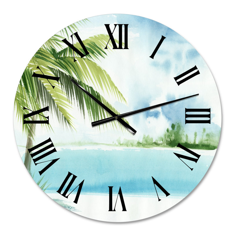 Palm Beach Resort At Dawn I - Horloge murale nautique et côtière, Moyen