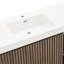Meuble-lavabo de salle de bain avec lavabo, grand meuble-lavabo autoportant avec rangement pour salle de bain moderne, lavabo en quartz blanc une pièce sans drain ni robinet