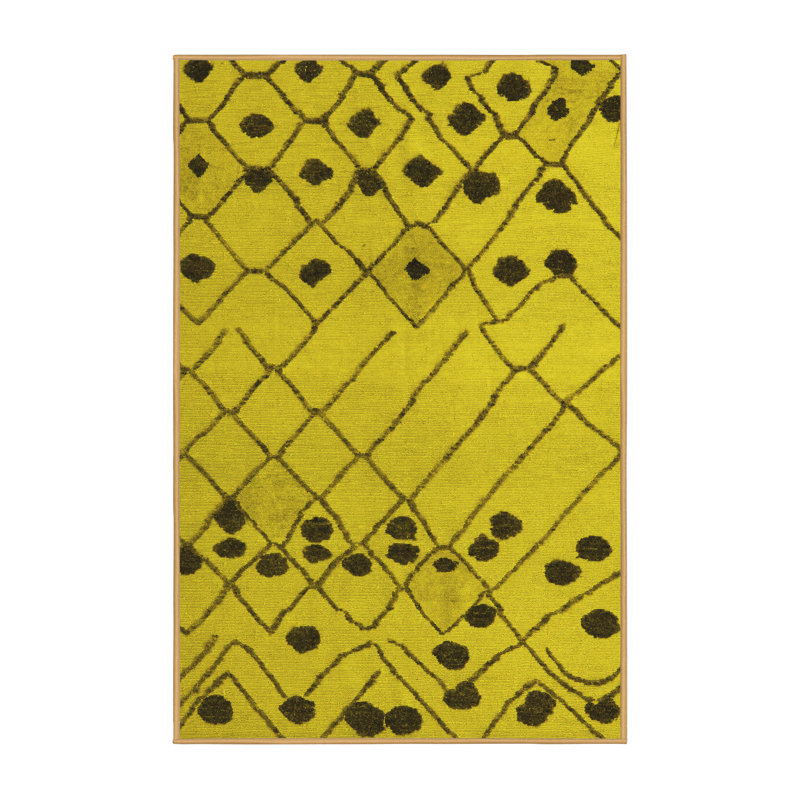 Washable Abstract Indoor Rug, Rectangle 2' x 3'