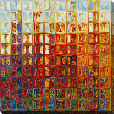 «Modern Mosaic Tile Wall Art # 1, 2015» par Mark Lawrence, impression sur toile tendue