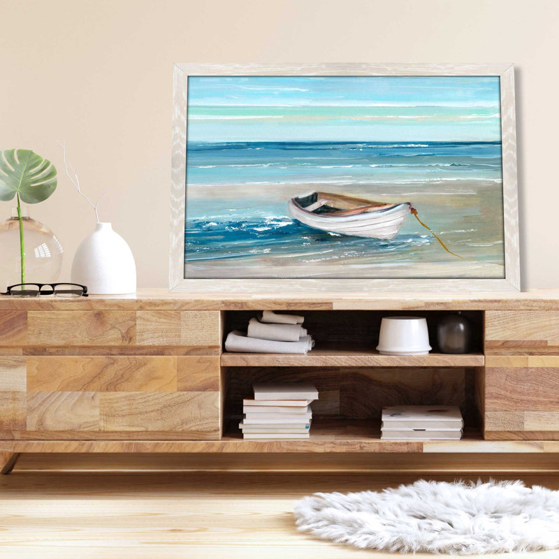 Shore Houbling - Peinture, L 27,5 po x H 21,5 po, Cadre blanc