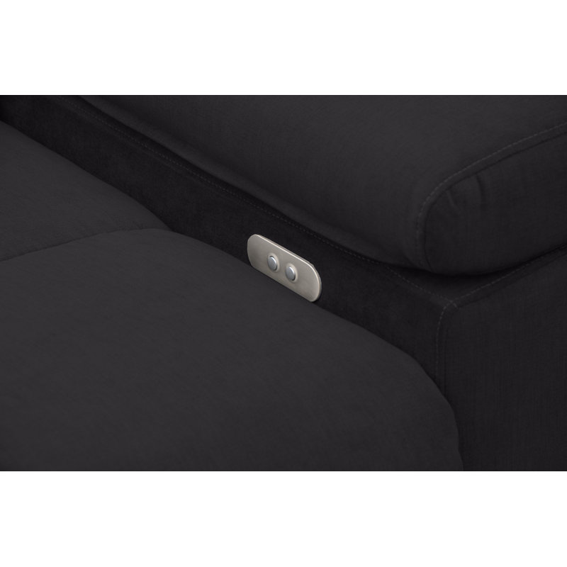 Berrada 5 Seater Corner Sofa, Black, Left Hand Facing