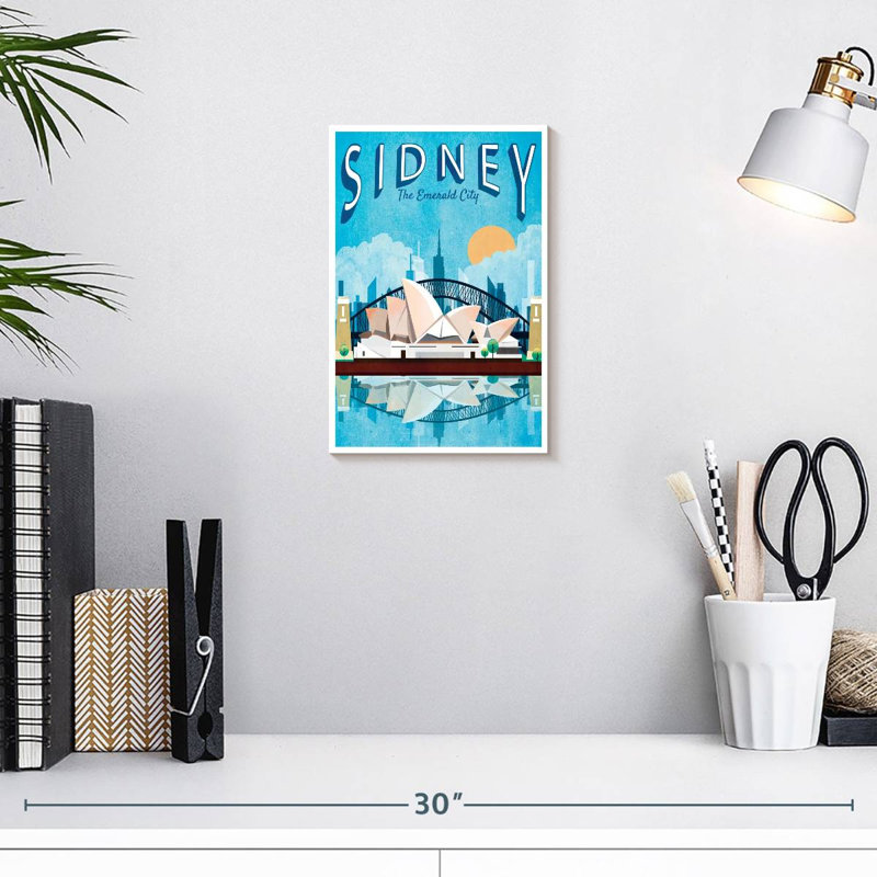 Sydney Sydney, affiche rétro, H 12 po x l 8 po