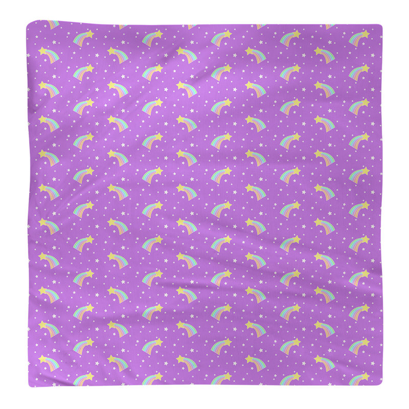Serviette de coton à motif filante stars, H 0,1 po x l 22 po x P 22 po, Violet, Sergé de coton