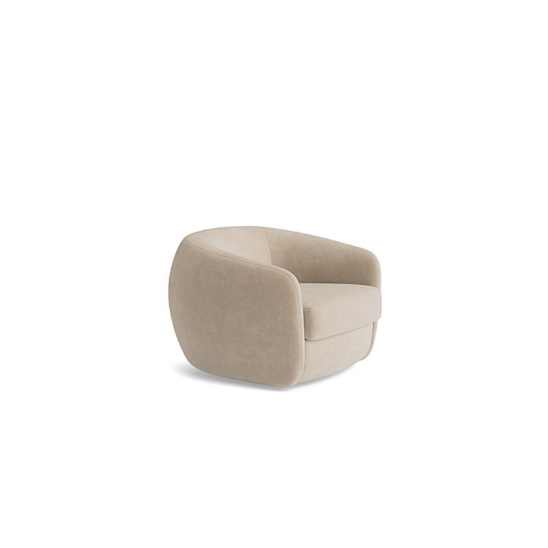Elaine Swivel Chair, Velvet - Beige