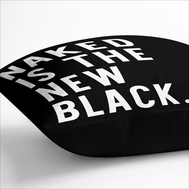 Square Cushion, 55cm H x 55cm W x 20cm D, Black