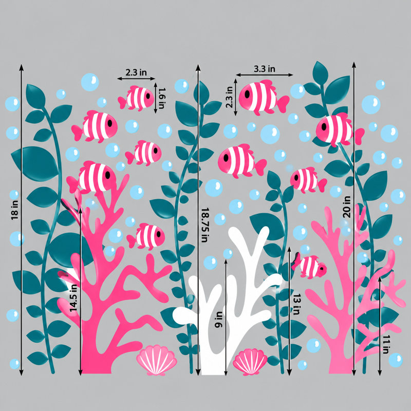 Nautical & Beach Non-Wall Damaging Wall Decal, Scheme A