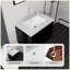 Meuble-lavabo flottant 24 po avec lavabo, porte à fermeture en douceur, comptoir et dosseret en marbre de culture blanc de 2 po Carrara, contreplaqué, noir-131655263-131655267