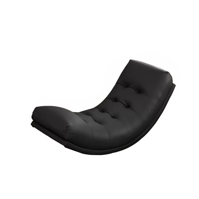 Chaise berçante en bois massif chenille, Noir