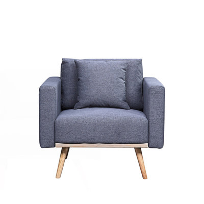 Accent Chair With USB Charging Ports Pockets & Pillows, Bedroom Chair