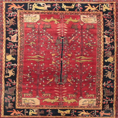 Tapis traditionnel rouge / noir