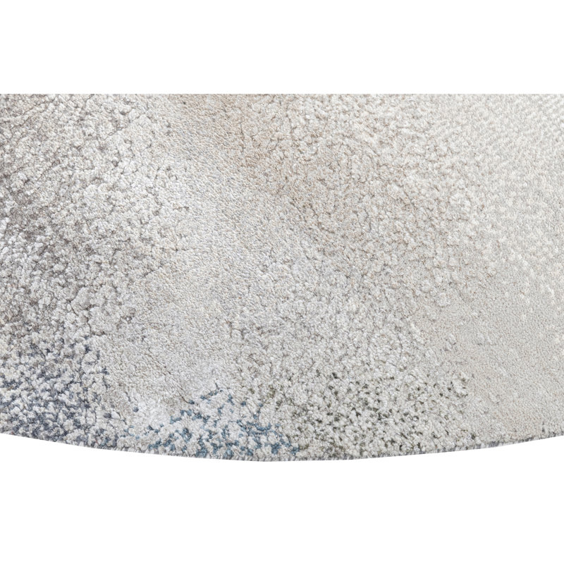 Handmade Silk and Wool Area Rug, Round 8'