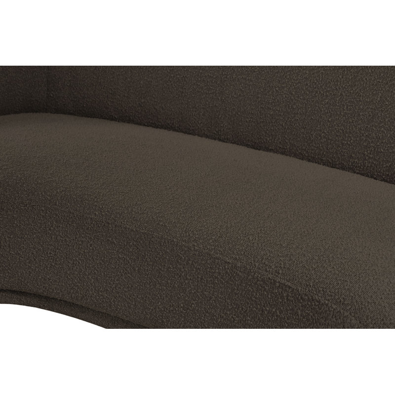 Canapé Chesterfield Hyde, Tissu brun bouclé, H 27,5 po x l 64 po x P 38 po