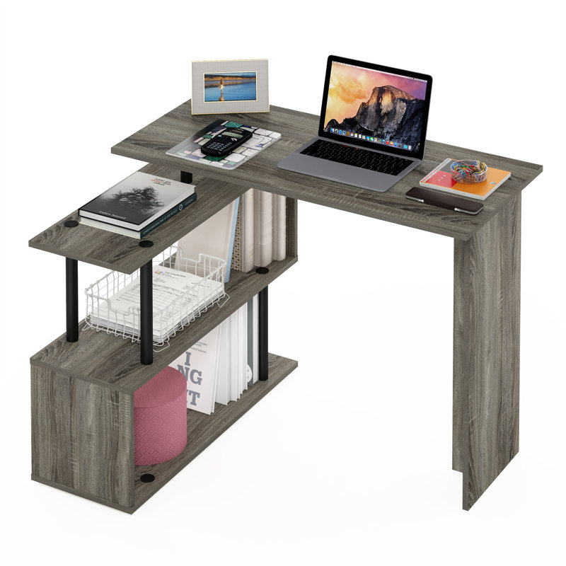 Bureau en L Kasota réversible, Chêne / Noir