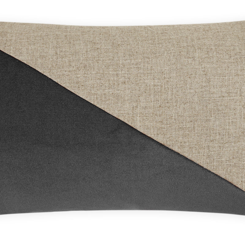 Jefferson Lumbar Pillow Cover & Insert, Charcoal