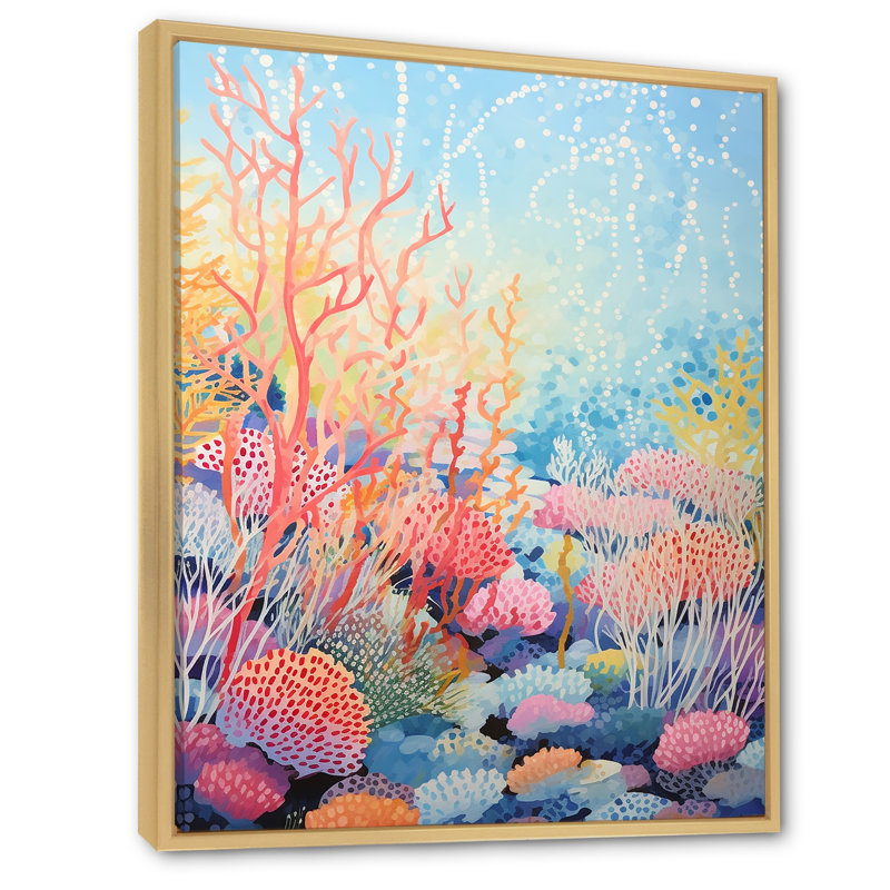 «Coral Reef Barrier Expression II», reproduction sur toile, H 32 po x l 16 po x P 1 po, Cadre naturel flottant