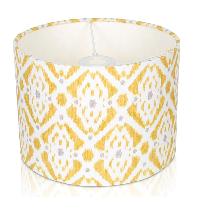 Cotton Drum Lamp Shade ( Screw On ), Mustard Yellow, 20.3cm H x 30.5cm W x 30.5cm D