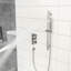 Robinet de baignoire et douche mural avec pomme de pluie carrée de 10 pouces, barre coulissante réglable 26,18, double fonction, installation facile, robinet en nickel brossé, à nettoyer,-121320219