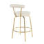 Tabouret de comptoir Rhonda Glam en métal doré et velours crème par Lumisource - ensemble de 2-420051120
