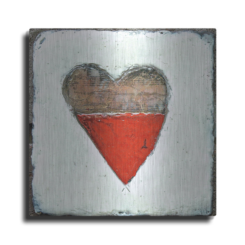 Luxe métal Art «Red Hot Love 3 2» par LovIsArt, Met «Red Hot Love 3 2» par LovIsArt, H 24 po x l 24 po