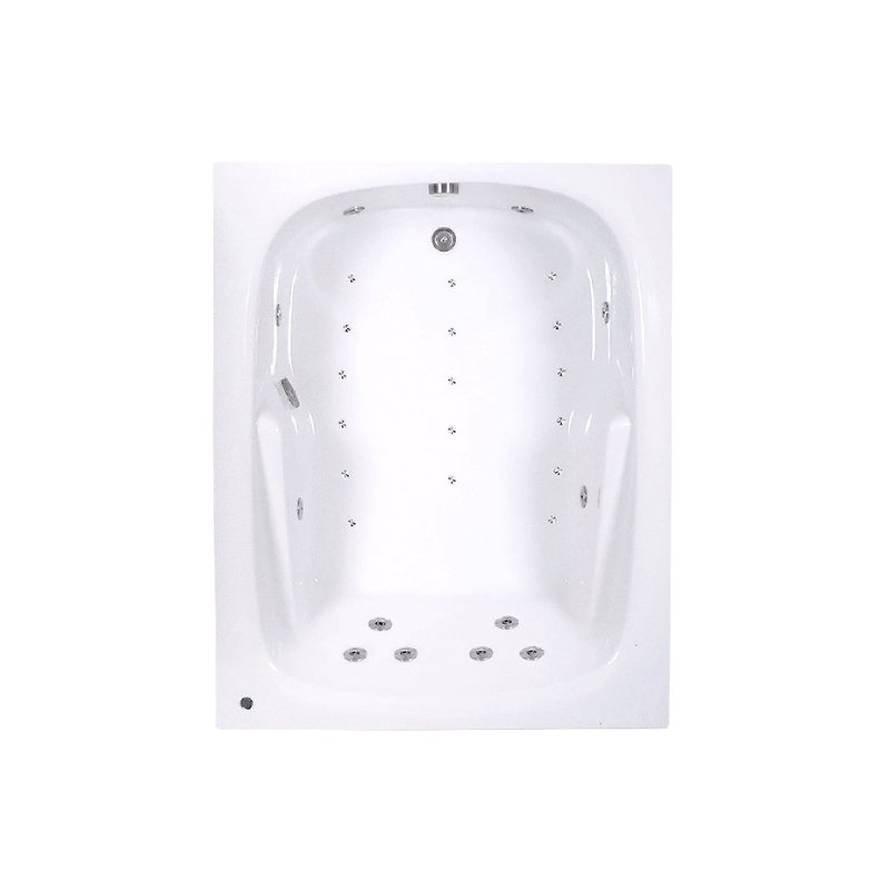 60" L x 48" W Alcove Combination Acrylic Bathtub With Removable Acrylic Skirt in White, Left