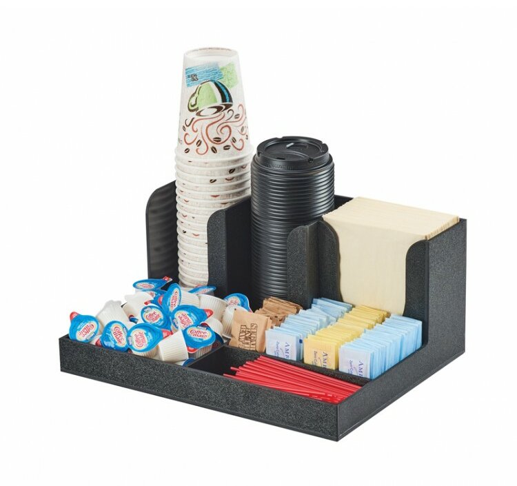 6-Compartment, 3-Tier Condiment Storage, Countertop Organizer, 13L x  6.25W x 15.25H