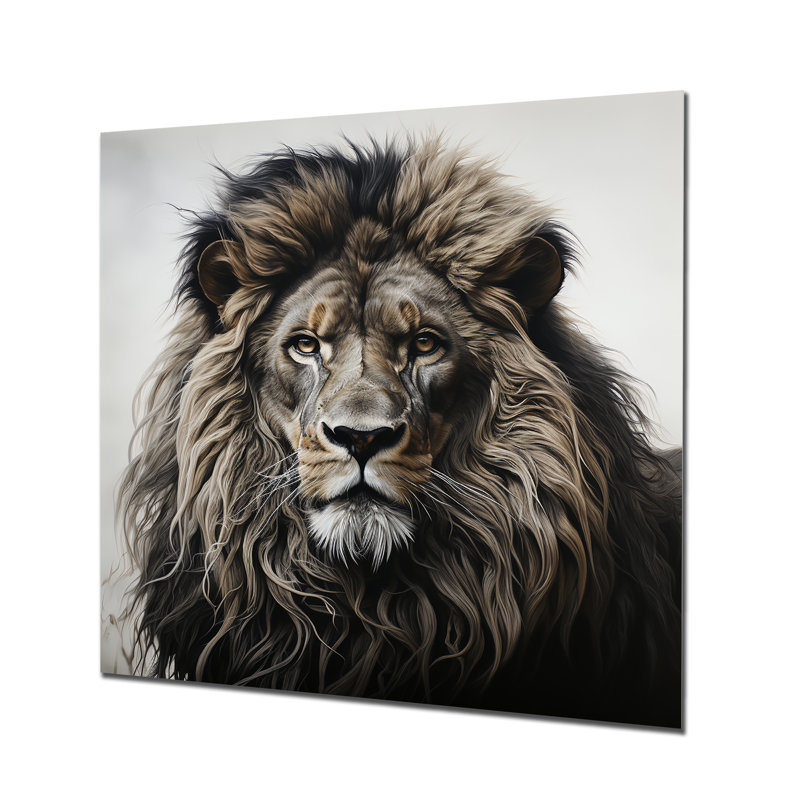 Décoration murale majestueuse lion I - lion animal, H 36 po x l 36 po