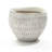 White and Gold V-Pattern Polyresin Round Planter-785041935