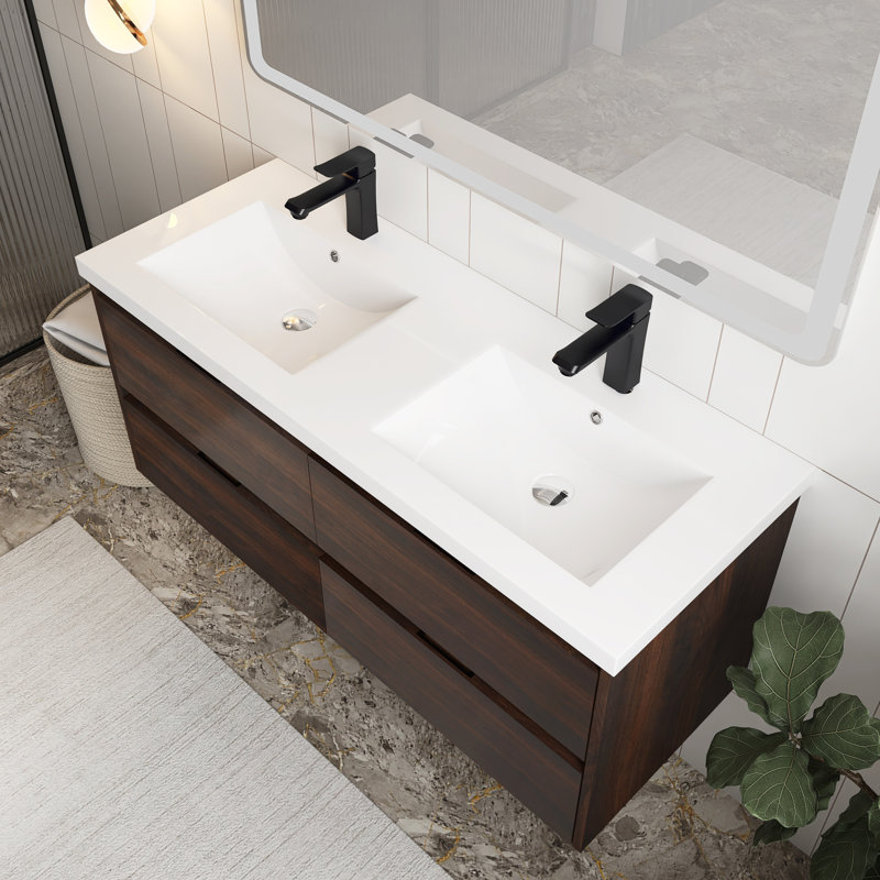 Ensemble de meuble-lavabo mural double 48 po Selbin