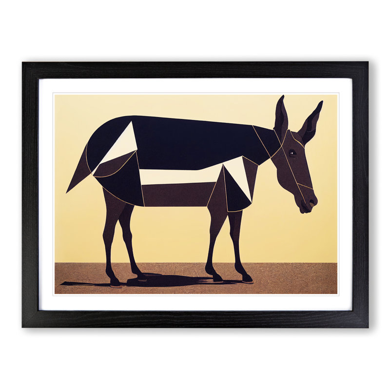 Abstract Donkey Art Vol.1 - Single Picture Frame Print, Black, 34cm H x 46cm W x 2cm D