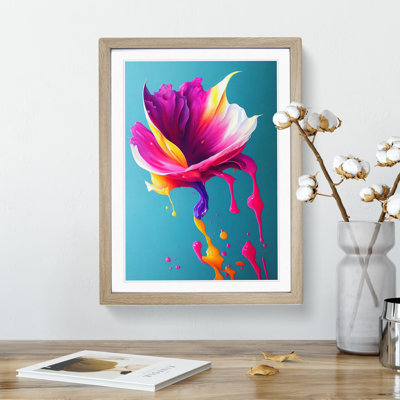 XV1022-3163X Paint Drip Flower No.2 Abstract - Single Picture Frame Print