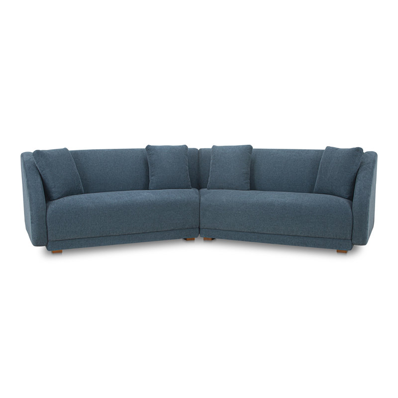 Rae 2 Piece Modular Sofa, Blue Polyester