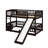 Twin Over Twin Bunk Bed With Fence，Ladder And Slide-609385158