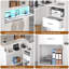 Bureau de réception en forme de L avec éclairage à DEL multicolore et rangement pour bar, bureau, magasin, maison; Table de bar-133257366