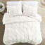 Housse de couette 3 pièces très grand / très grand en coton avec broderie et douille élastique