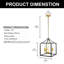 Luminaire suspendu vintage 3 lumières avec abat-jour en verre