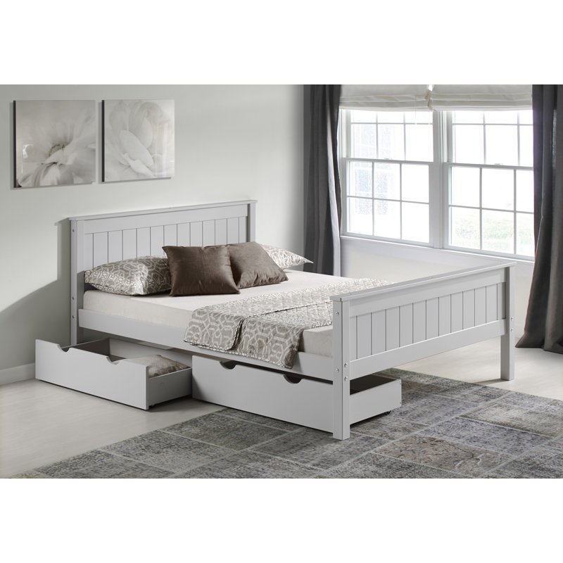 Lit plateforme en bois Beckett Harmony, Gris tourterelle, Double