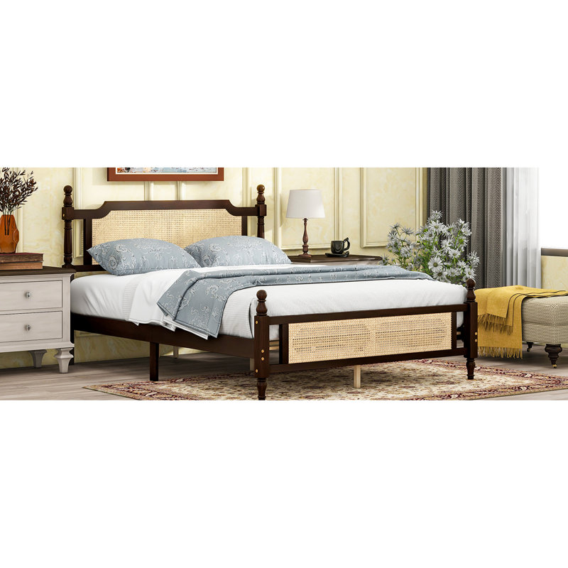Queen-Size Bed With Headboard And , Solid Pine Wood, Robust Construction Queen In , Stable