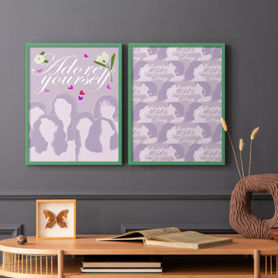 Happy Galentine's Day Collection B-Premium Framed Print -Ready to Hang - No Nails Required - No Nails Required