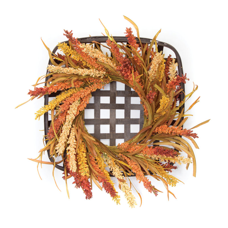 Faux Willow 20'' Wreath, Orange