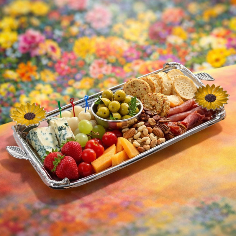 Mikasa Sunflower Stainless Steel Long Serving Tray
